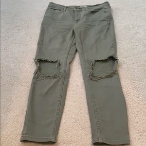 Green Free People Skinny Jeans